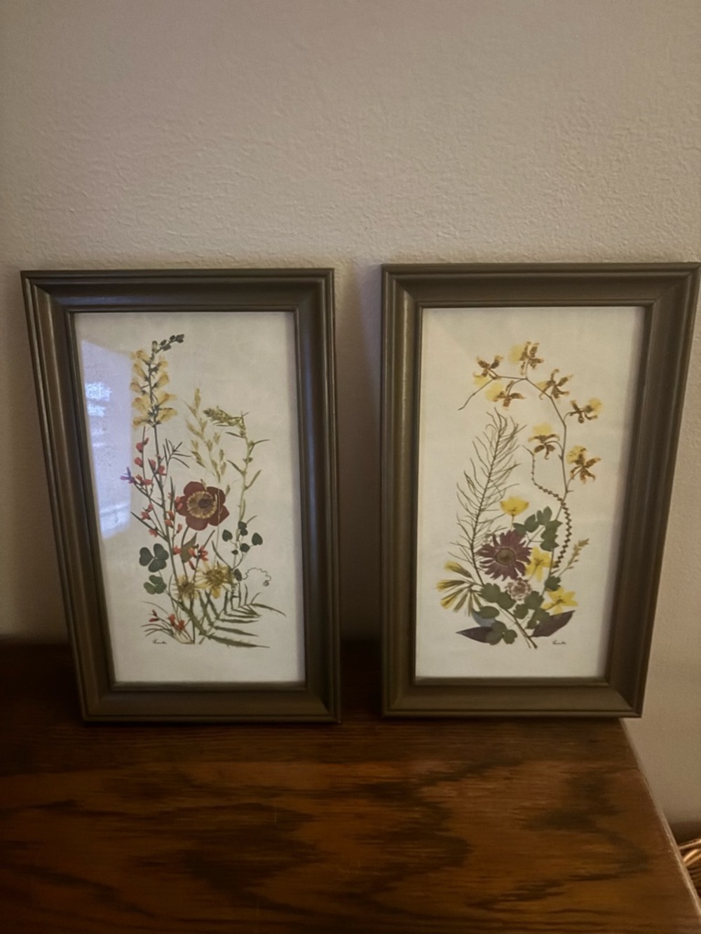 Vintage Linde Floral Prints 12”h x 5”w